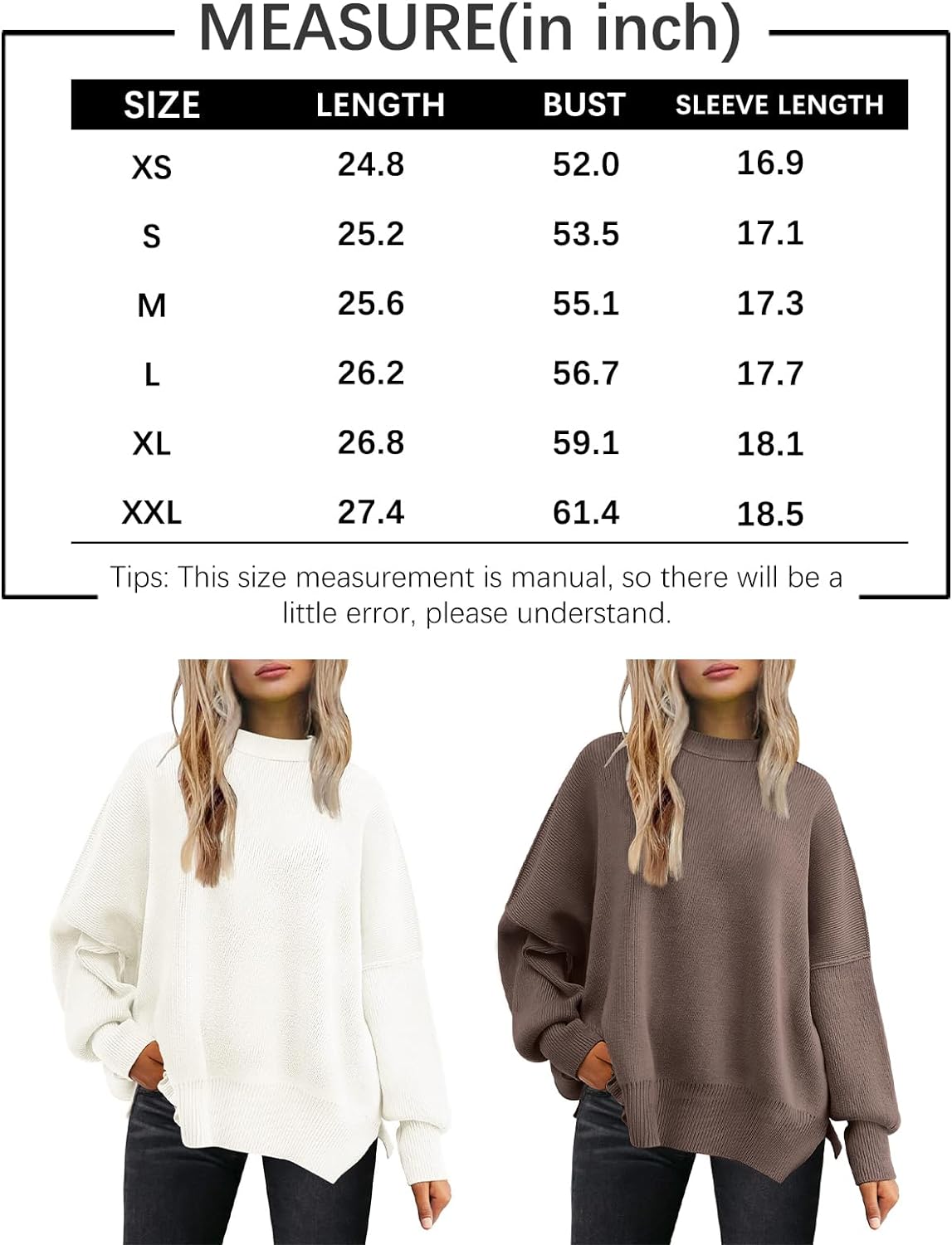 LILLUSORY Women’s Crewneck Batwing Long Sleeve Sweaters 2023 Fall ...